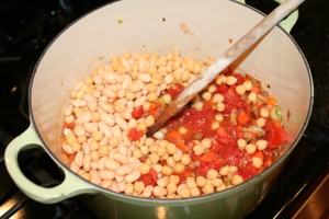 add beans and tomatoes
