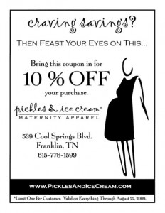 pickles and ice cream 10 percent off