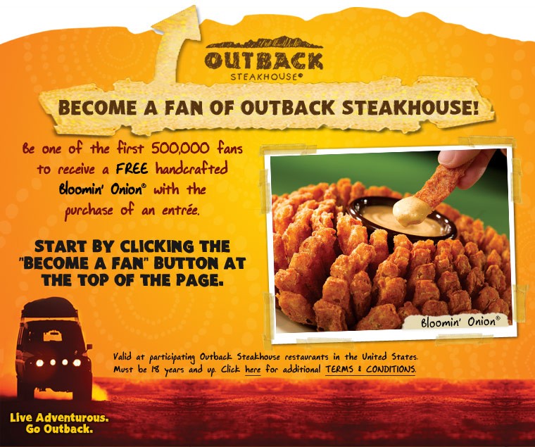 How do you get a free Bloomin' Onion at Outback?